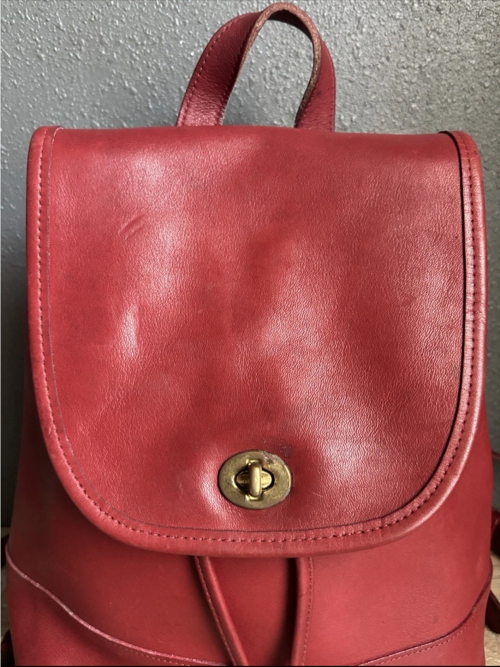 Vintage Coach 90s 9791 Red Leather Daypack Backpack - Picture 2 of 15
